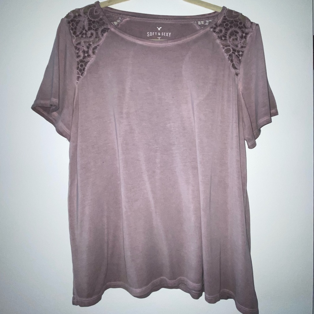American Eagle - Crew Neck Purple Top